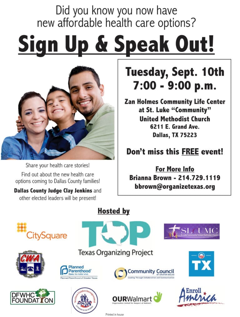 Sept. 10 – “Sign Up & Speak Out”
