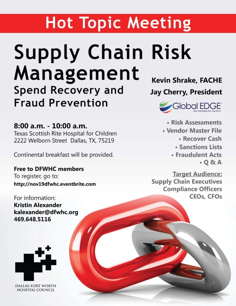 Nov. 19 – Supply Chain Risk Management – Hot Topic Meeting!