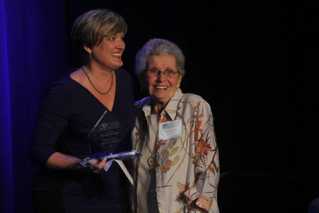 Kristin Jenkins (left) with Volunteer of the Year Anna Mae Walter.