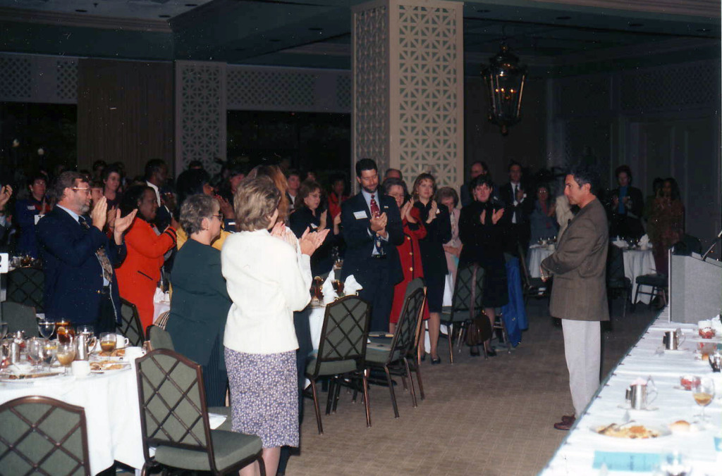 Beck Weathers receives a standing ovation at the 1997 luncheon.