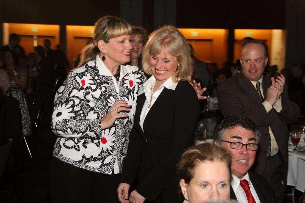 2009 - Robin Jacks is congratulated for her win.