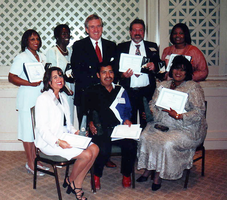 Jackie Howard-Rodgers (back row, l to r), Joella Sample, Tracy Rowlett, Jerry Haskins, Cynthia Robinson, (front row) Stephanie Davis, Robert Flores and Charlotte Norah.