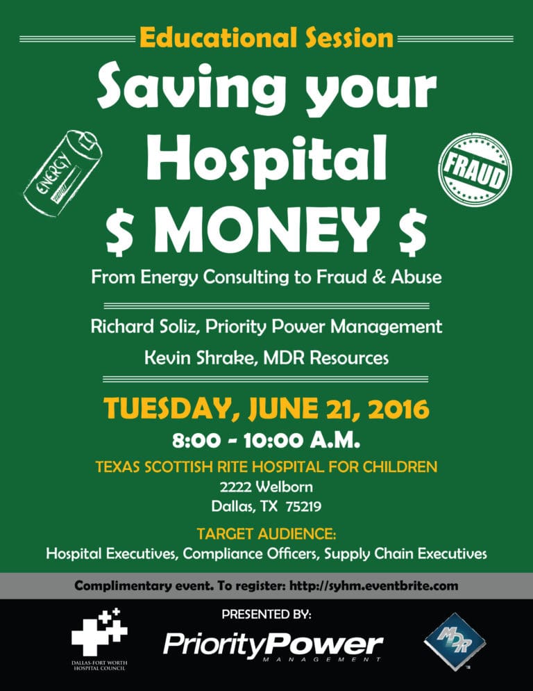 DFWHC educational session “Saving Your Hospital Money” set for June 21