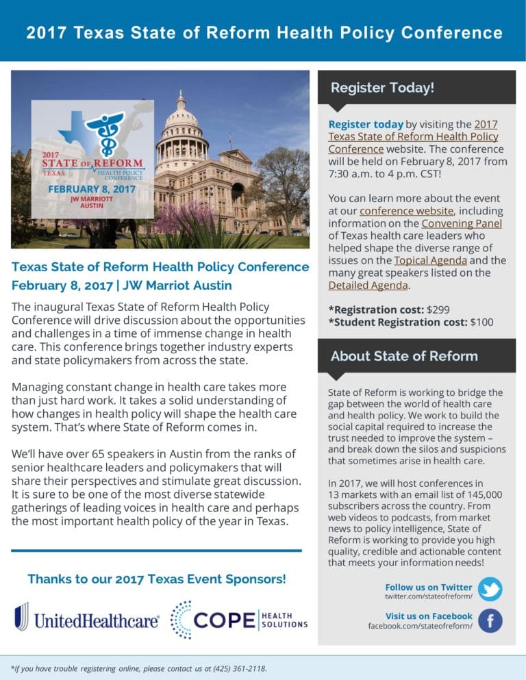 State of Reform to host Feb. 8 meeting in Austin