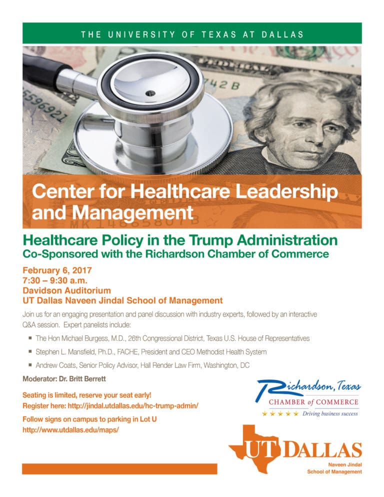 UT Dallas to host “Healthcare Policy in the Trump Administration” on Feb. 6