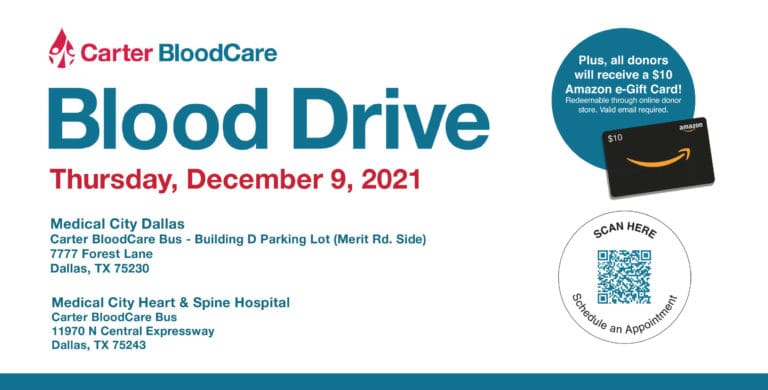 Blood drives set for Dec. 9 at two Medical City locations