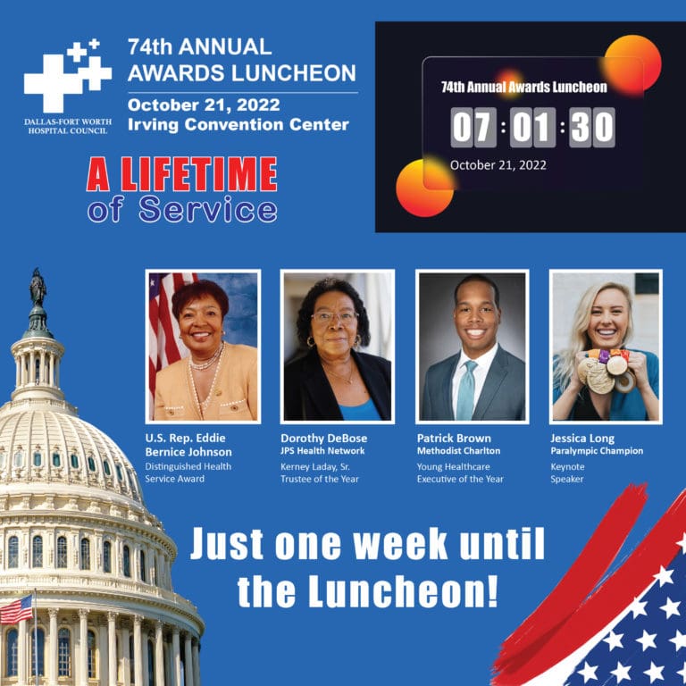 Just one week until DFWHC’s 74th Annual Awards Luncheon. Last chance to purchase tickets!