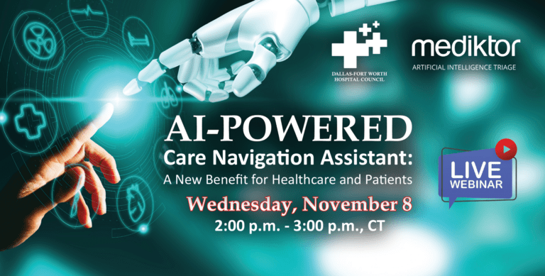 “AI-Powered Care Navigation” – DFWHC and Mediktor webinar has been posted online